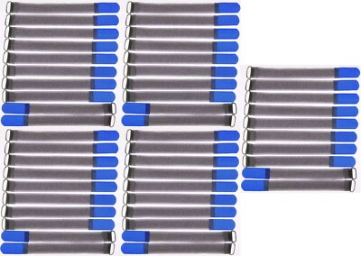 50x Cable Hook and Loop FK 20cm x 20mm Blue Hook and Loop Hook and Loop Cable Ties Tape w Eyelet