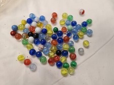 Collection of 82 Vintage Glass Marbles Mostly Cat's Eye Various Colors