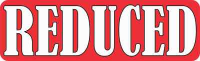 10in x 3in Red Reduced Sticker Car Truck Vehicle Bumper Decal Real Estate Sign