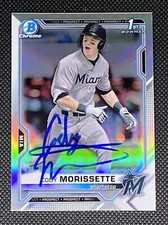 Cody Morissette 2021 Bowman Chrome Refractor IP Signed Auto Miami Marlins Rookie