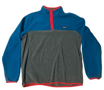 Lands' End Men's Heritage Fleece Snap Neck Pullover Sweatshirt