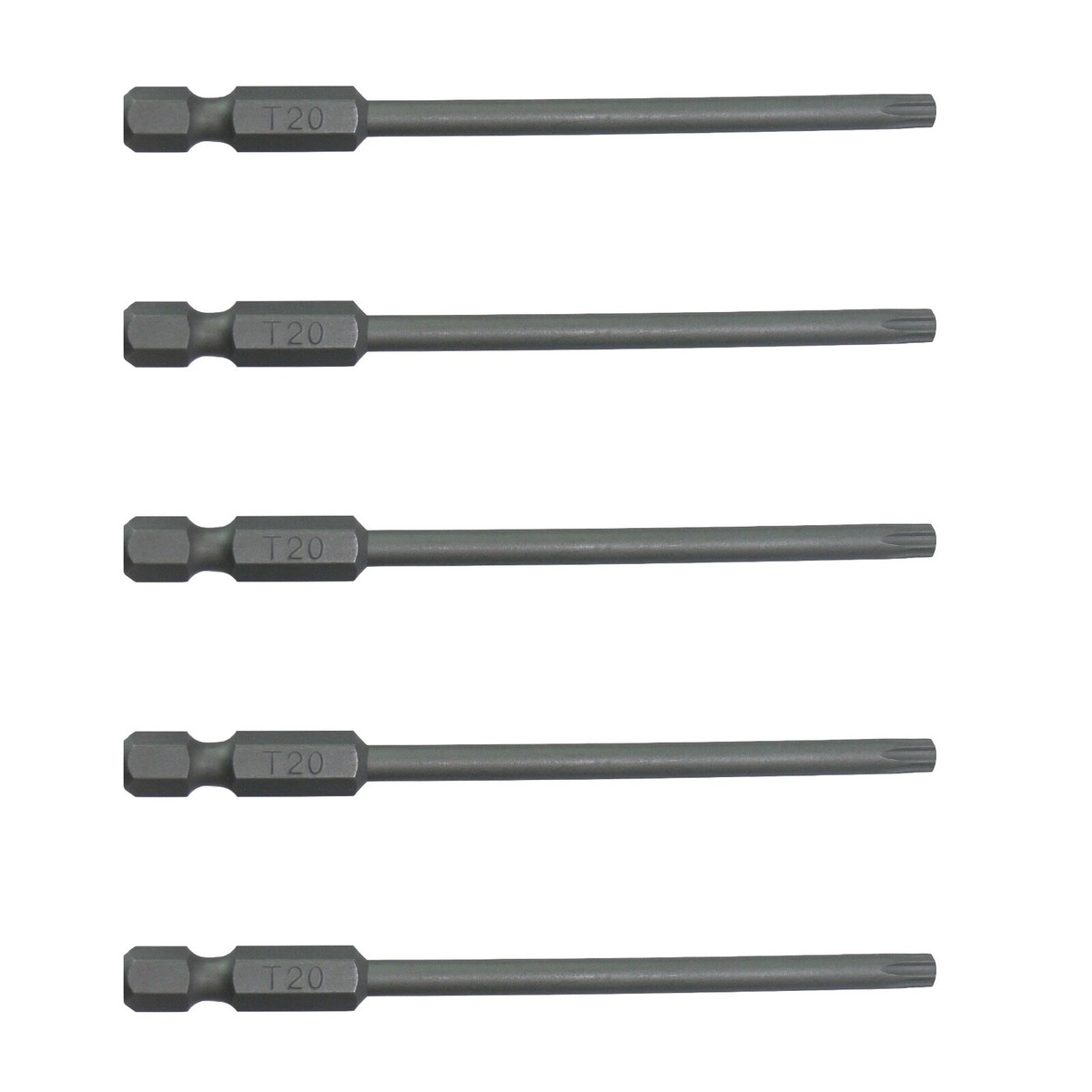 Juego De 5 Puntas Torx/Star T20 Extra Largas - Alta Calidad Para Destornilladores Y Llaves