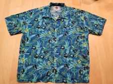 Vintage Hard Rock Cafe Hawaiian Blue Floral Print, USA Made, Size XL, Ships Free