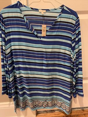 NEW WOMENS BLOUSE FROM TALBOTS OUTLET, BLUE