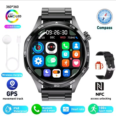 GT5 Pro GPS NFC Smart Watch Männer 360*360 AMOLED Bildschirm Für Huawei