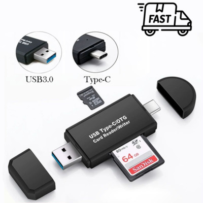 Memory Card Reader USB 3.0 Type C Micro SD TF OTG Smart Adapter Laptop Computer