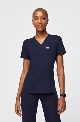 Figs Catarina One-Pocket Scrub Top Navy Blue Women's Size XXS Pre