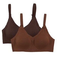 Member's Mark Ladies 2 Pack Bonded Adjustable Bralette Size XXL Brown