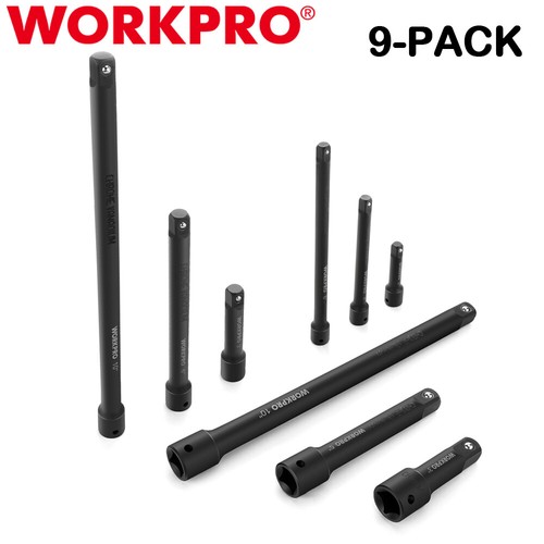 WORKPRO 9PC Impact Socket Driver Extension Bar Set 1/4" 3/8" 1/2 Drive Extension - Picture 12 of 12