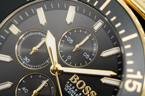 NEW GENUINE BOSS OCEAN EDISION HB 1513703 YELLOW GOLD MESH STRAP MENS WATCH - Picture 8 of 12