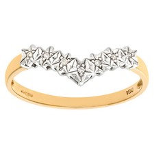 9ct Yellow Gold Diamond Wishbone Ring by Naava