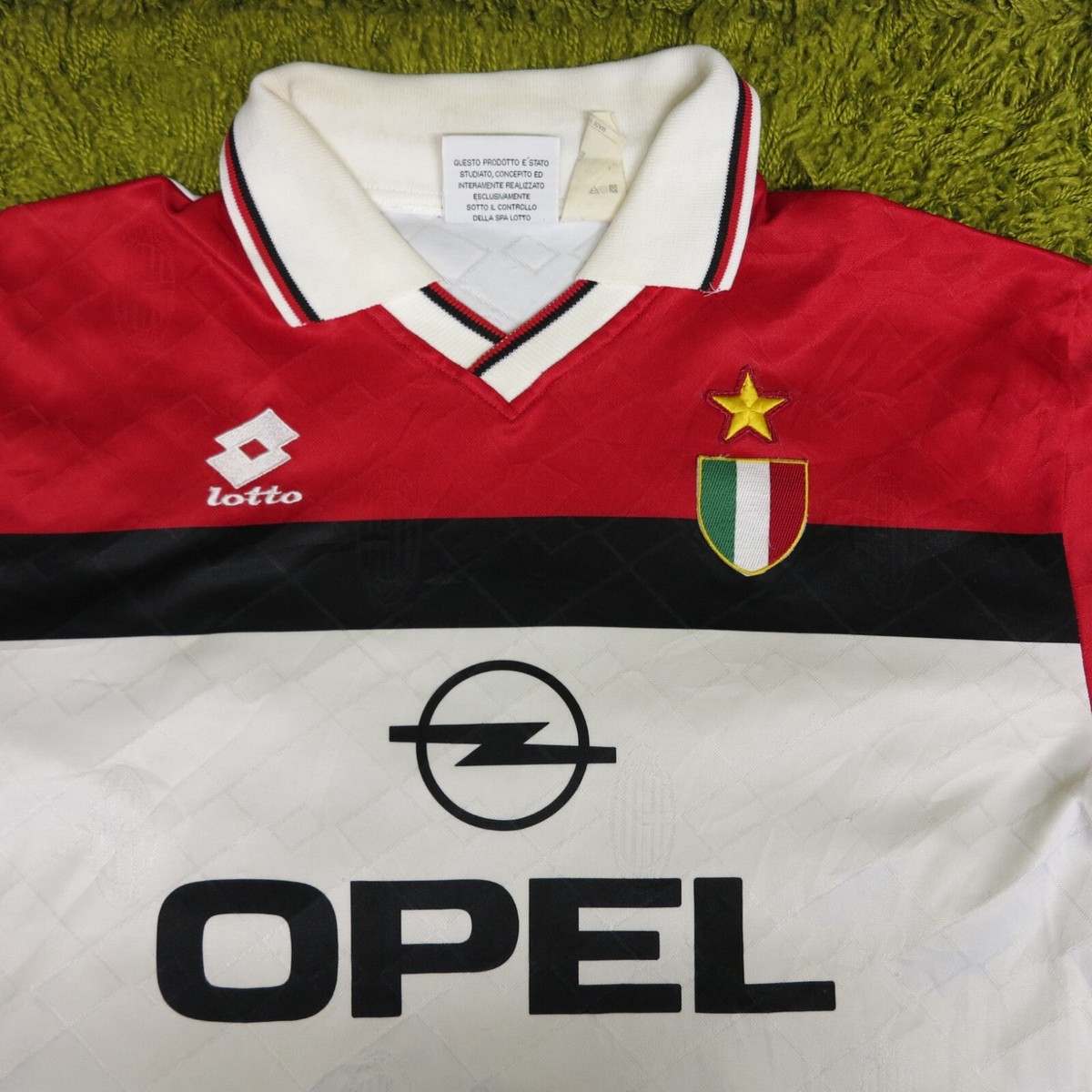 1994-1995 AC MILAN AWAY FOOTBALL PLAYER ISSUE LONG SLEEVE L 8.5/10