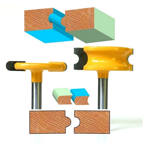2 pc 1/4" Shank 1/4" Diameter Flute & Bead Canoe Router Bit Set S - 第 1/12 張圖片