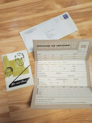 #ad #ad 1940s Vintage SEARS ROEBUCK Employment Application Welcome Booklet amp; Letter WW2 $25.00