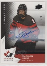 2020 Upper Deck Team Canada Juniors Hlinka Black Autos 4/5 Daemon Hunt Auto 02ka
