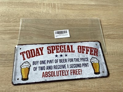 Blechschild Today special offer. one pint of beer for the price of 2 - 29 x 12cm