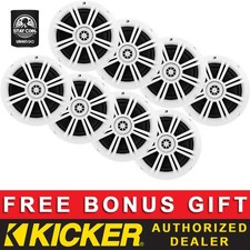 KICKER OEM REPLACEMENT 6.5" COAXIAL BOAT/MARINE SPEAKERS 4-OHM WHITE 4 PAIRS