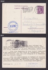 LUXEMBOURG 1959, Pre-stamped postcard to Belgium