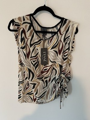 Lysse New York Sleeveless Leaf Print Blouse Small NWT