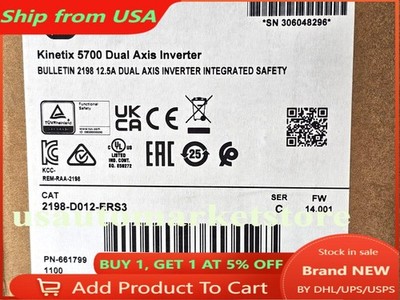 2198-D012-ERS3 Kinetix 5700 Dual Axis Inverter 2198D012ERS3 New Factory Sealed