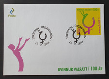 2015 FAROE ISLANDS FOROYAR DENMARK 100 YEARS WOMAN VOTING RIGHT FDC