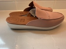FitFlop Serene Leather Flats Sandals Mules Women's Slip On Pink Size US 7.5 EUC
