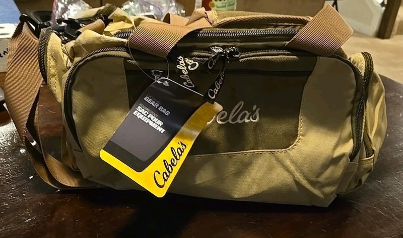 Cabelas Catch All Gear Bag Tan Outdoor Hunting Fishing Range Weather Resistant