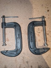 TWO 4" AllTRADE Heavy Duty Cast Iron Machined Steel Screw Metal Woodwork C Clamp