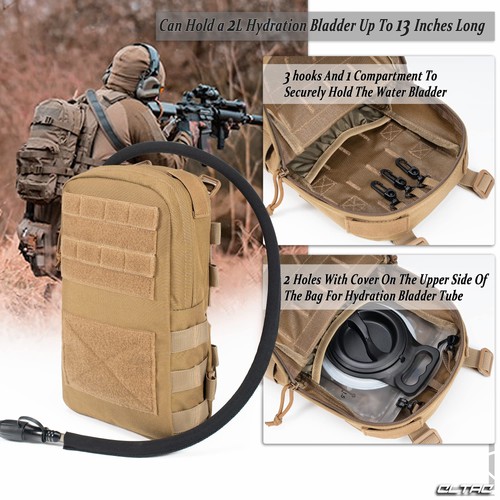 Outdoor Tactical MOLLE YKK Panel Pack Pouch for Hydration Bladder Plate Carrier - Picture 4 of 7