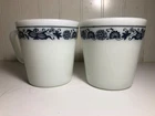 Vintage Set Of 2 PYREX Old Town Blue Onion White Coffee Mug Cups D Handle #1410