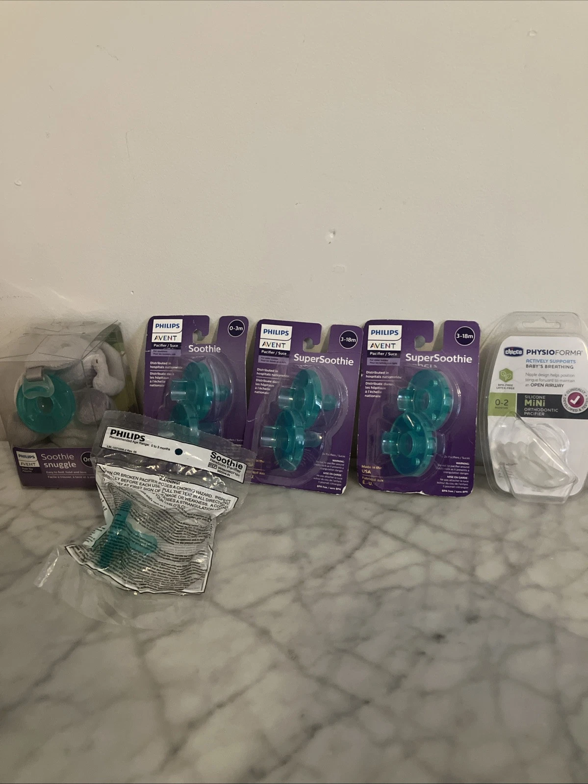 Philips Pacifiers (9total) + Philips Soothie Snuggle Elephant Brand New
Opens in a new window or tab