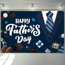 Large Fathers Day Banner Decorations 72" X 48" Happy Father'S Day Backdrop Suit