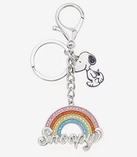 Snoopy Crystal Bling Purse Charm Keychain