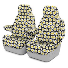 Seat Cover Designer Printed Neosupreme Flowers 1st Row Nature Daisy Black