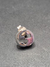 Gucci Interlocking G Mens Sterling Silver Earring