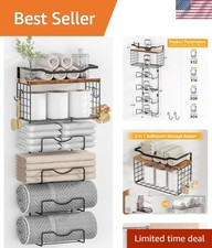 Towel Racks for Bathroom,Towel Rack Wall Mounted, 6 Tier Rolled Or Folded Tow...