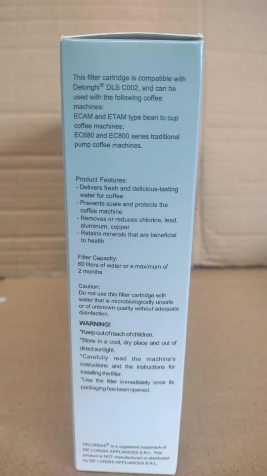 Replacement filter cartridge designed to fit Delonghi coffee machines, set of 4 - Image 2 of 2