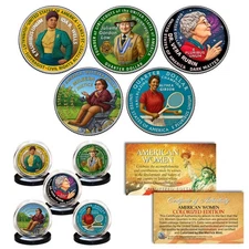 2025 COLORIZED American Women Quarters U.S. Mint 5-Coin Full Set in Capsules