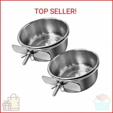 Tfwadmx Bird Feeding Dish Cups Parrot Food Bowl Clamp Holder Coop Cup, 2PCS Bird