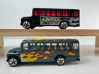 Vintage 1988 Hot Wheels Green w Flames & Graphics Diecast School Bus Lot