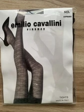 Emilio Cavallini Firenze Patterned Tights M/L Brown 40 Den Italy Pantyhose Sexy