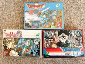 Dragon Quest 2 3 4 Famicom NES Japan CIB Set 3-Games Bundle Enix Unchecked