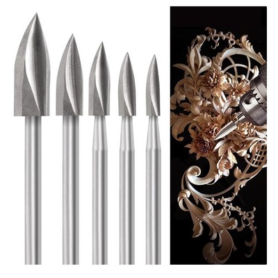 Versatile 5 PCS Wood Carving Tools - 1/8  HSS Drill Bit Set for All Skill Levels