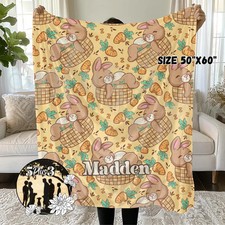 Spring Bunny Baby Blanket Cute Easter Springtime Nursery
