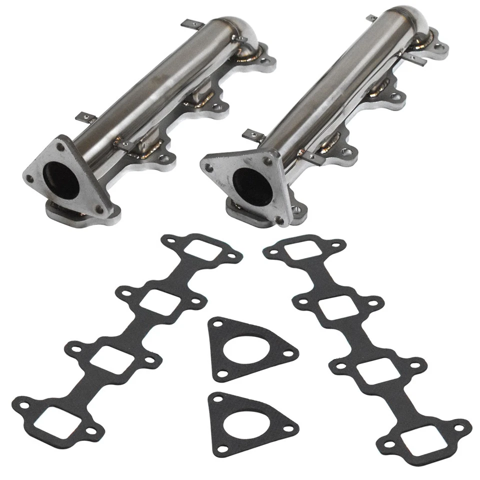 Colectores de cabezales de acero inoxidable 6,6 L diésel para Chevy GMC Duramax 2001-2016 Foto 2 de 4