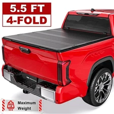 5.5FT 4-Fold FRP Hard Truck Bed Tonneau Cover For 2022-2025 Toyota Tundra