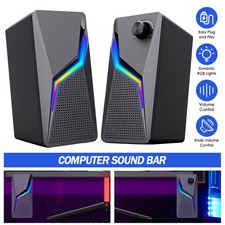 LED USB PC Lautsprecher Stereo Bass Speaker Multimedia Boxen für Computer Laptop