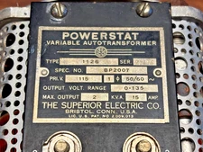 Superior Electric 1126 Powerstat Variable Autotransformer 120V 15A 0-135v Works