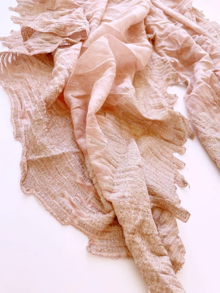 Faliero Sarti Salmón Rosa Bufanda Bordada Foto 3 de 4