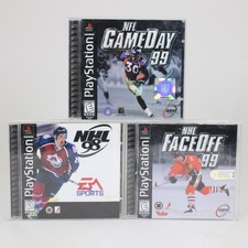NHL Faceoff 99 98 NFL Gameday Hockey Football PS1 Ea Sports Video Game